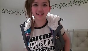 Cute Asian legal age teenager masturbates