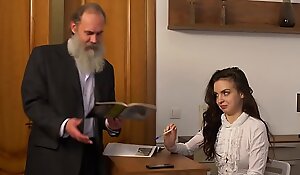Tricky Old Teacher - Old instructor with her beautiful natural boobs Milana Witchs