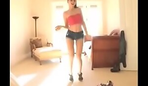 Cute Dead Chested Legal age teenager Dancing And Stripping