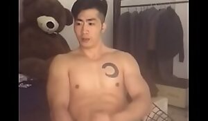 Asian muscular man masturbating deric777 part 1
