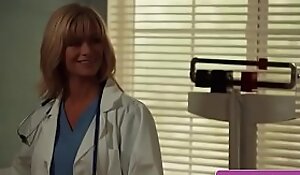 Sexy busty blonde lesbos Serene Siren, Verronica Kirei make out in the doctors office nad love it