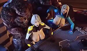 Samus and Helena have sex relative to aliens