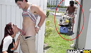 BANGBROS - Sophia Steele Gives Peter Untried A Public Blowjob While Bum Walks On At the end of one's tether